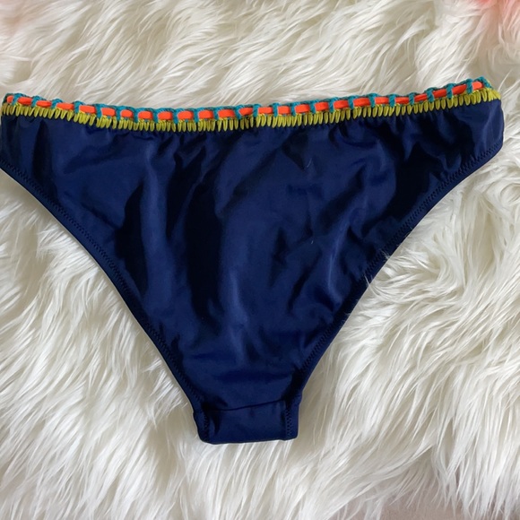 TopShop Navy Bikini Aqua/Orange/Green accents Sz6 - Picture 4 of 6